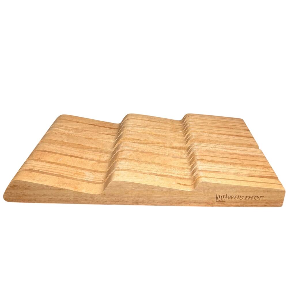 Wusthof 7 Slot In Drawer Knife Organizer Beechwood Storage Block Wave Tray 17"